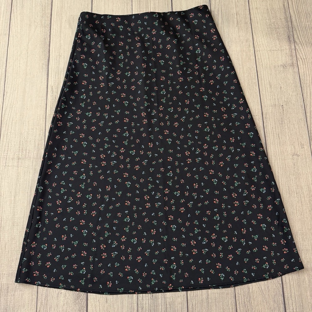 LOFT Womens Floral Floral Midi‎ Skirt Multicolor Blue Size MP Summer
